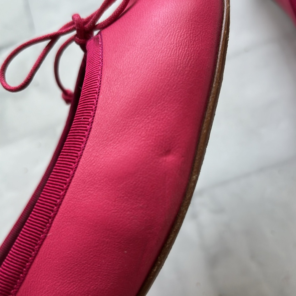 Saint Laurent Raspberry Dance Leather Ballet Flats - Picture 12 of 16